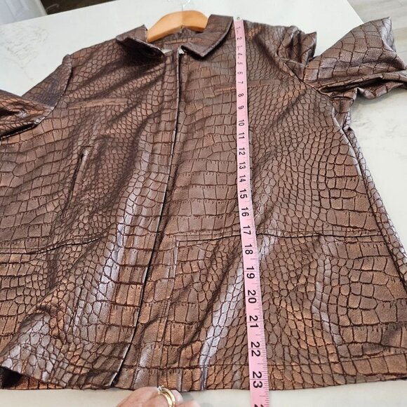 Birch Hill Jacket Bronze Snakeskin Wax Faux Leather size PL - Picture 10 of 11